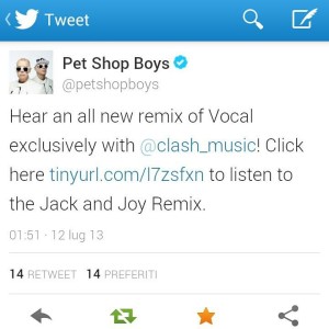 Pet Shop Boys Tweet